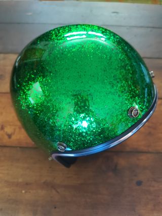 Casco metal flake green