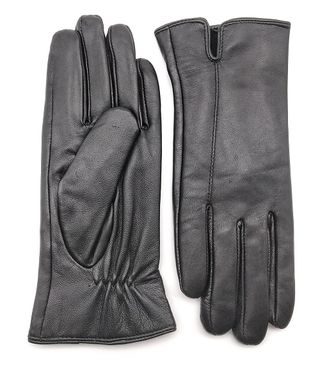 Guantes Piel Mujer Talla 7-8 Negro
