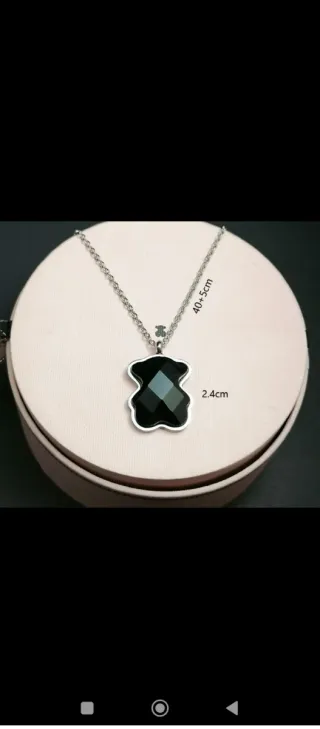 Colgante Oso Negro y Plata