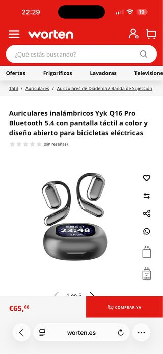 Cascos LCD open ear AI