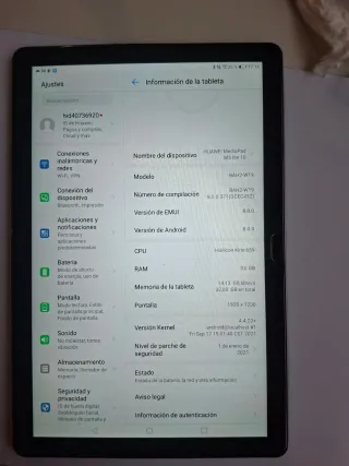 Tablet Huawei Plata escucho ofertas razonables.