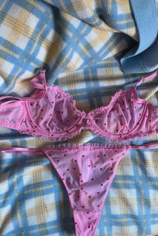 Conjunto lencería mujer rosa