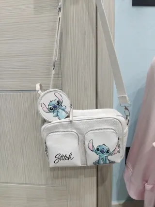 Borsa a tracolla bianca con Stitch