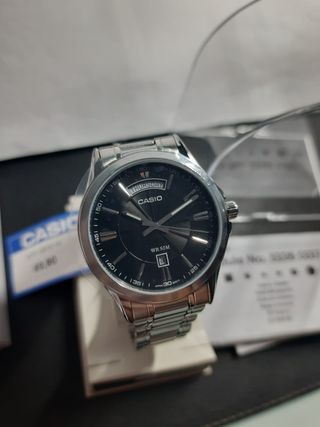 Orologio Casio Uomo Nero e Argento