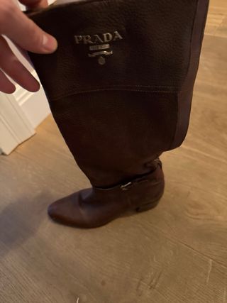 Botas Prada Piel Marrón y Negras