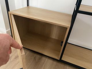 Mueble Estantería Pared Negro/Madera