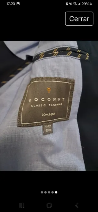 Chaqueta de vestir azul marino niño talla 11-12