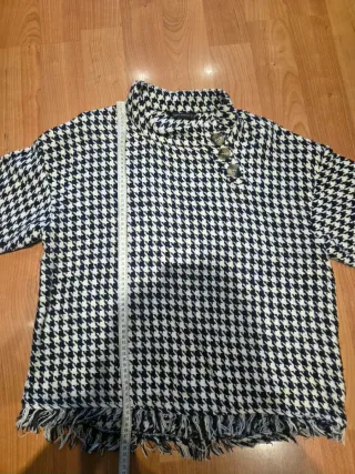 Poncho-chaqueta pata de gallo Talla L