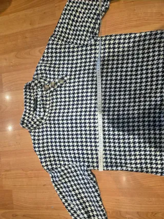 Poncho-chaqueta pata de gallo Talla L