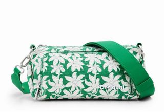 Bolso Desigual verde y blanco estampado floral
