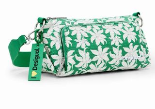 Bolso Desigual verde y blanco estampado floral