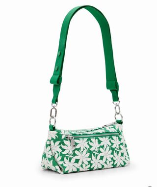 Bolso Desigual verde y blanco estampado floral