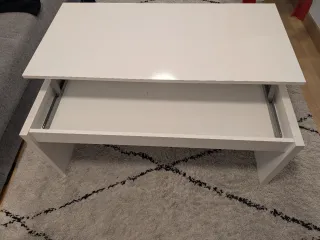 Mesa centro blanca elevable