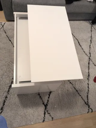 Mesa centro blanca elevable