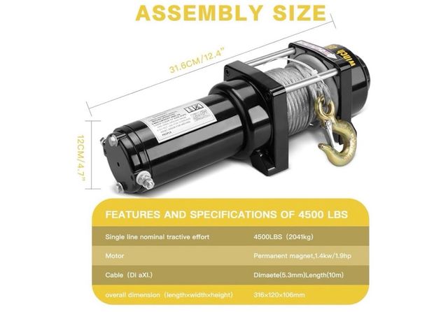 Cabrestante Eléctrico 12V 4500 LBS