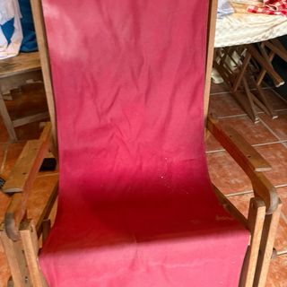 Amaca vintage in tela e legno