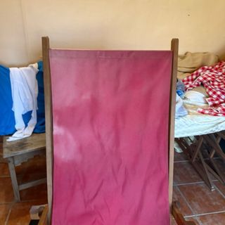 Amaca vintage in tela e legno