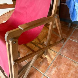 Amaca vintage in tela e legno