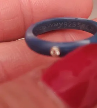 Anello Brosway Argento Smaltato Blu