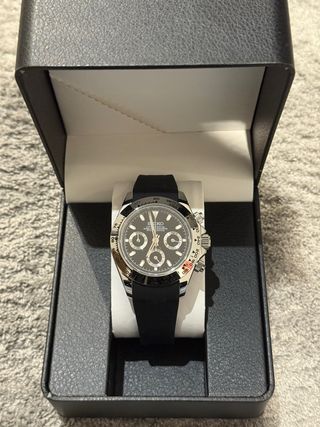 Reloj Seiko Daytona Negro y Plateado