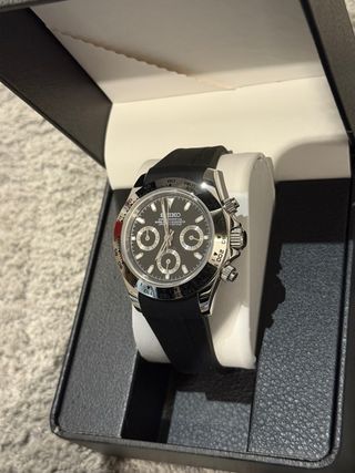 Reloj Seiko Daytona Negro y Plateado