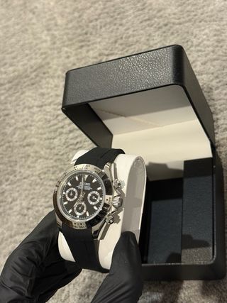 Reloj Seiko Daytona Negro y Plateado