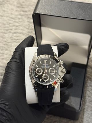 Reloj Seiko Daytona Negro y Plateado