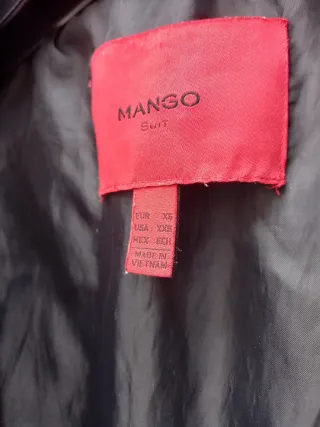 Chaquetón Mango Negro Plumas