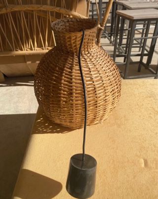 Lámpara de techo mimbre y metal