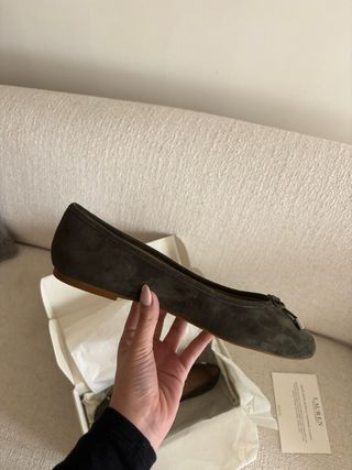 Bailarinas ante verde Polo Ralph Lauren