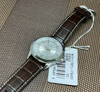 Orologio Casio Uomo Pelle Marrone Argento