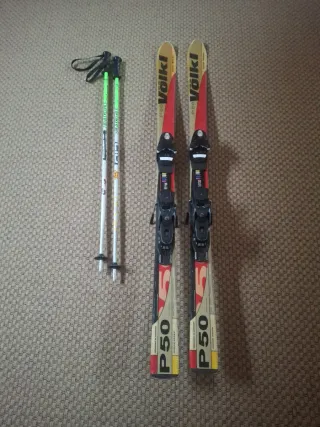 Sci Volkl P50 140cm con Bastoni