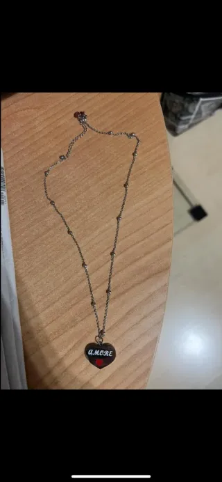 Collana cuore Amore argento e rosso nuova