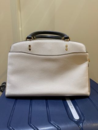 Bolso Coach mediano beige y crema