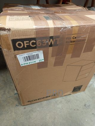 SONGMICS Cajonera, Archivador Móvil, Armadio Metallico, Supporto per Stampante, con Serratura, 3 Cassetti, Premontato, Ufficio, Ufficio Casa, 45 x 39 x 54 cm, Bianco Opaco OFC063WT