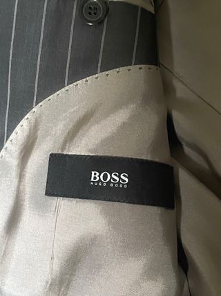 Traje Hugo Boss Gris Rayas