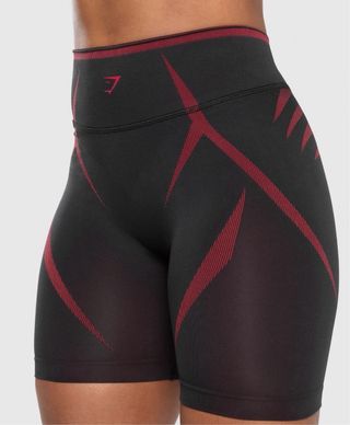 Gymshark Apex Lift Seamless Shorts Negro/Rojo