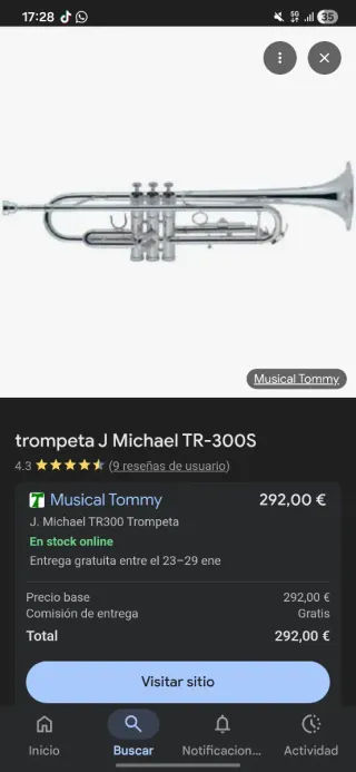 Trompeta J. Michael TR-300S
