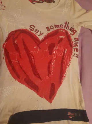 Vestido Desigual Corazón Blanco Gris