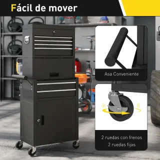 Carro de herramientas 6 cajones con cerradura