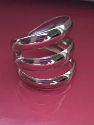 N.3 Anelli Colore Argento Regolabili Nuovi