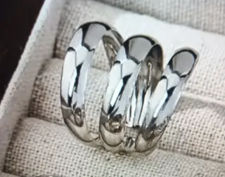 N.3 Anelli Colore Argento Regolabili Nuovi