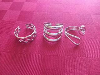 N.3 Anelli Colore Argento Regolabili Nuovi