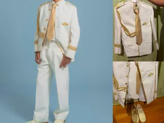 Traje de Comunión Niño Blanco y Dorado