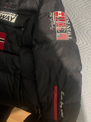 Abrigo Geographical Norway Negro Rojo
