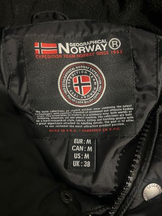 Abrigo Geographical Norway Negro Rojo