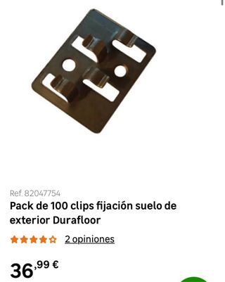 Grapa clips fijación suelo exterior
