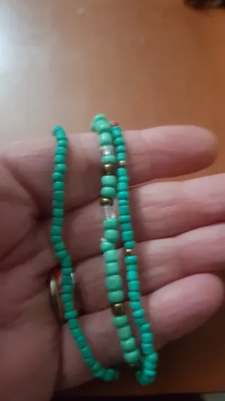 3 braccialetti verdi fatti a mano