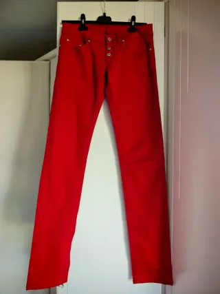 Pantaloni Dondup donna lana 100% rosso-bordo