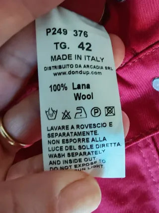 Pantaloni Dondup donna lana 100% rosso-bordo